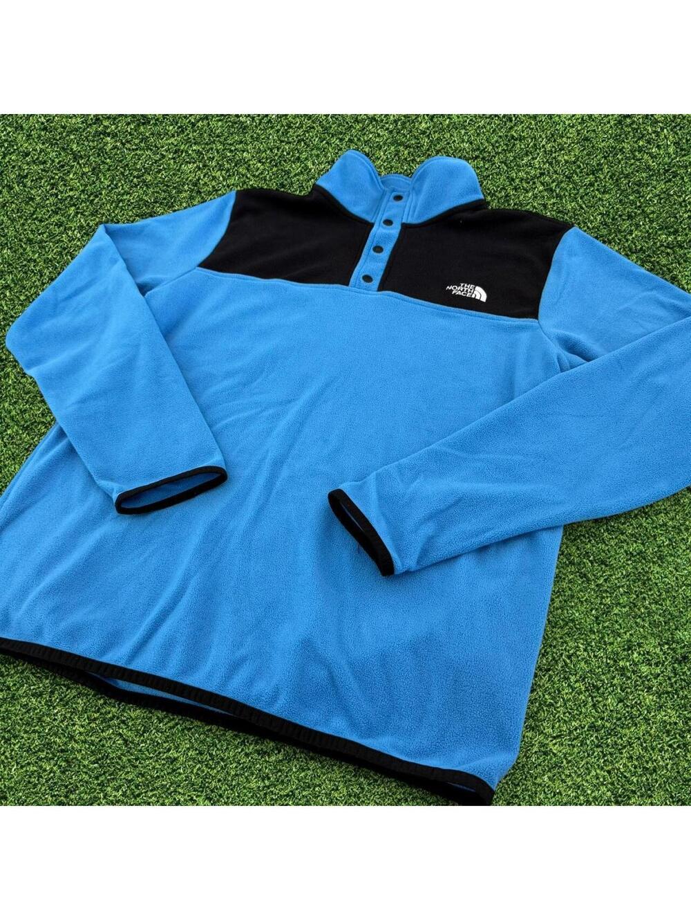 The North Face Blue Quarter Snap Pullover Size Men's Size M